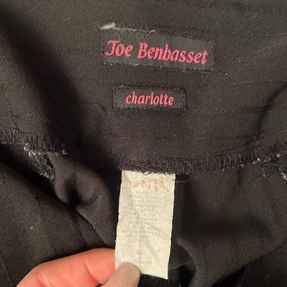Joe Benbasset Charlotte Women's Black Line Patterned Slacks Pants Size Junior 5L - Picture 9 of 9